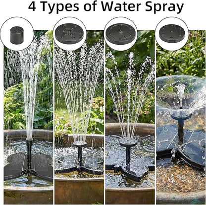 Solar Fountain Bird Bath Fountain Pump,Water Fountain Outdoor Garden,Free Standing Floating Solar Powered Water Fountain Pump for Bird Bath, Garden, Pond, Pool, Outdoor﻿