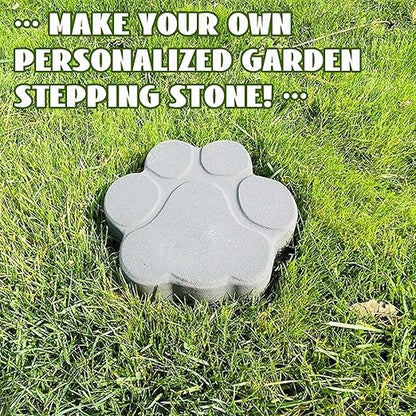Threlaco Large Paw Print Stepping Stones Mold, 16.54 in Reusable Concrete Cement Textured Plastic Craft Paver Forms Non-Slip for Casting Garden Pavement and Walkway