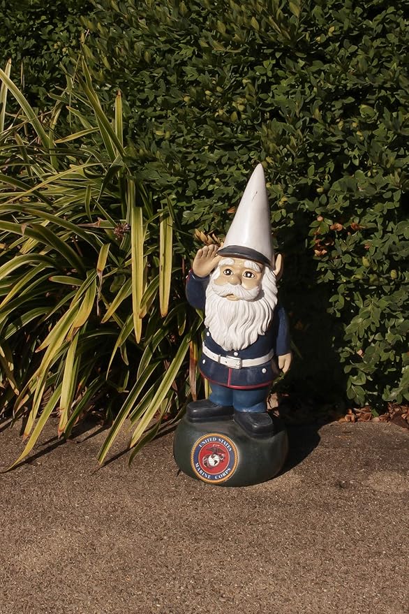 Red Carpet Studios Officially Licensed Military Garden Gnome, 13.25" Tall, United States Marines