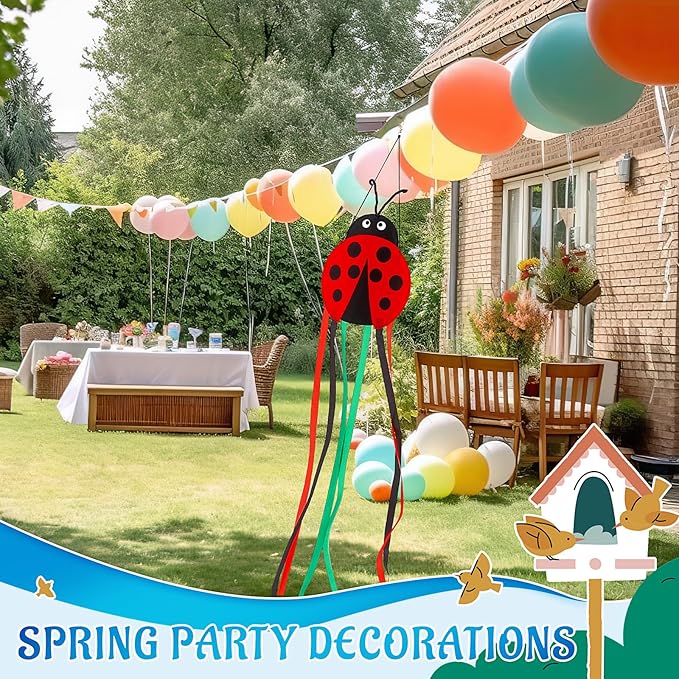 Soulchen Ladybug Windsock for Outside Heavy Duty Wind Socks Spring Summer Durable Outdoor Hanging Flag Wind Decoration for Yard Garden Patio Boat Home Decoration