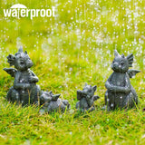Nacome Dragon Statues for Fairy Garden Accessories: Outdoor Set of 4 Table Sculptures for Clearance Outside Lawn Ornaments Porch Patio Balcony Yard – Gifts for Mom Grandma