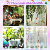 Thyle Healing Crystal Wind Chimes for Outside Window 7 Chakra Hanging Crystal Sun Catchers for Easter Indoor Outdoor Home Wall Decor Birthday Gifts(Rough Stone Style)