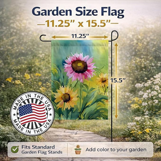 Caroline's Treasures Kentucky Goldenrod in Watercolor Garden Flag Mailbox Flag Decorative Yard Flag Banner Outside Patio Artwork Yard Flower Beds, Garden Size, Multicolor