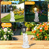 Solar Motherly Love Garden Decor, Outdoor Statues with Solar Powered Lantern for Outside Patio Yard Backyard Gifts for Mother's Day Birthday Housewarming