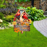 Briarwood Lane Bless This Home Cardinal Metal Art