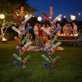 Hoolerry 2 Pcs Wine Bottle Tree Garden Outside Decor 5. 9 ft Wine Bottle Metal Tree Outdoor Decoration Colored Glass Bottle Holder Artificial Trees for Garden Yard Camping Party Decoration