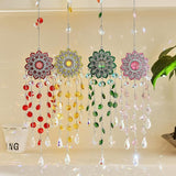 Crystal SunCatcher for Window, Sun Catchers with Crystals, Hanging Crystals Rainbow Maker, Wind Chime, Hanging Crystal for Decoration (Green)