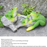Pissente Frog Statue Garden Decor, Resin Weatherproof Outdoor Figurine, Lawn Ornament for Indoor Outdoor Patio Yard, 1 Pair, Frogs On The Stone