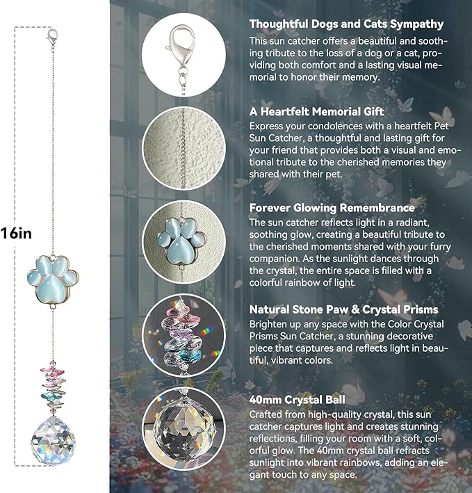 Dog Memorial Suncatcher, Loss of Dog Sympathy Gift, Thoughtful Pet Remembrance Bereavement Gifts