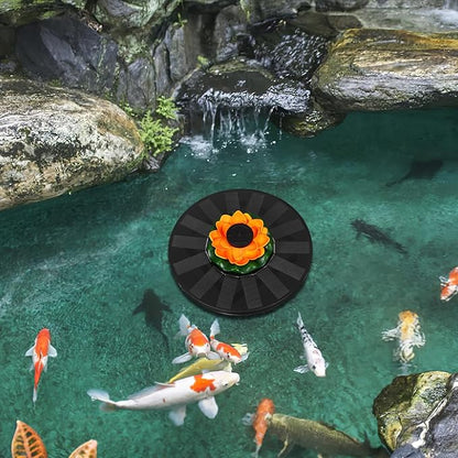 FOMIYES Solar Powered Outdoor Fountain with 16cm Lotus Floating Design for Garden Pond Bird Bath, Solar Water Fountain Pump for Patio Landscape Water Feature