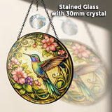 Stained Glass Window Hanging Hummingbird Sun Catcher, Gifts for Hummingbird Lovers, Colorful Bird Suncatcher for Window, Home Wall Art Decoration, Glass Bird Ornament Decor