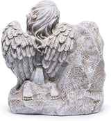 basen Memorial Angel Statue for Grave, Praying Child Angel Figurine with Engraved Message, Resin Cemetery Decoration for Outdoor Lawn Yard, Sympathy Gift, Remembrance Garden Decor