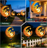 ZNYCYE Solar Lights Outdoor Decorative Moon Angel Solar Stake Lights Pathway Lights, Mothers Day Gifts for Mom Women Grandma,Fairy Garden Decor Waterproof for Walkway, Yard, Lawn, Patio (Warm White)