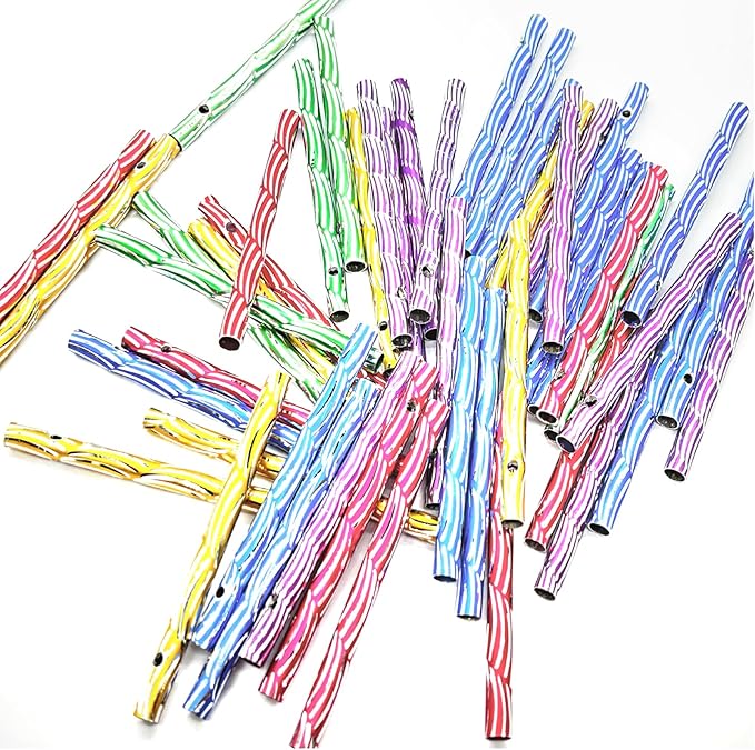 100 Pcs Aluminium Wind Chime Tubes, Aluminum Wind Chime Empty Tubes Parts Kit for Decor, Outdoor Hanging Decor, Adults Arts and Crafts, DIY