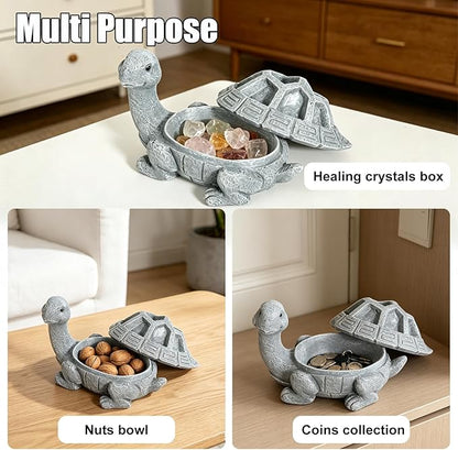 Turtle Planter Key Holder Box Waterproof Outdoor Hide-A-Key Succulent Pot with Drainage Succulent or Moss Planter on Turtle Shell Unique Garden Decor Sculpture Gift for Plant Lovers