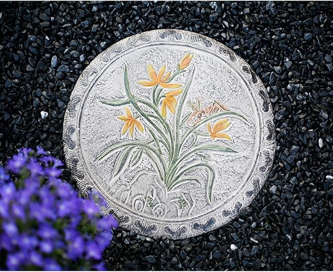 Garden Stepping Stones, Classical Chinese Flower Carving, Decorative Walkway Stepping Stones for Outdoor Garden Flowerbed & Lawn Yard Pathway (Color : C(6Pcs))