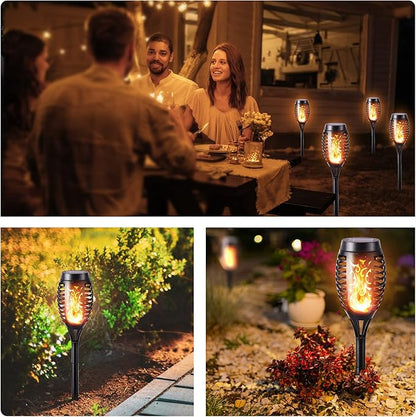 Toodour Solar Torch Lights Outdoor with Flickering Flame, Waterproof Solar Pathway Lights Landscape Lighting for Garden, Yard, Lawn, Patio, Outdoor Decorations, 12 Pack