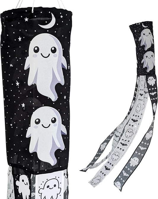 Madrona Brands Halloween Ghost Fall Windsock | Durable Outdoor Hanging Wind Sock Decoration | Yard, Porch, Lawn | 48 Inch
