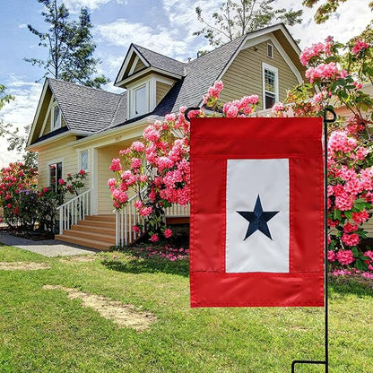 Heavy Duty Military Service Garden Flag Embroidered One Blue Star 12.5×18''-Longest Lasting Oxford Nylon 210D | Army Navy Marine Corps USA Family Member On Service Decoration Gift Yard House Banner