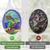 Hanging Ornament, Sea Turtle Stained Glass Window Hangings Suncatcher, 10 inches, Multicolored Ocean Themed Decor for Home, Garden, Indoor Outdoor Use