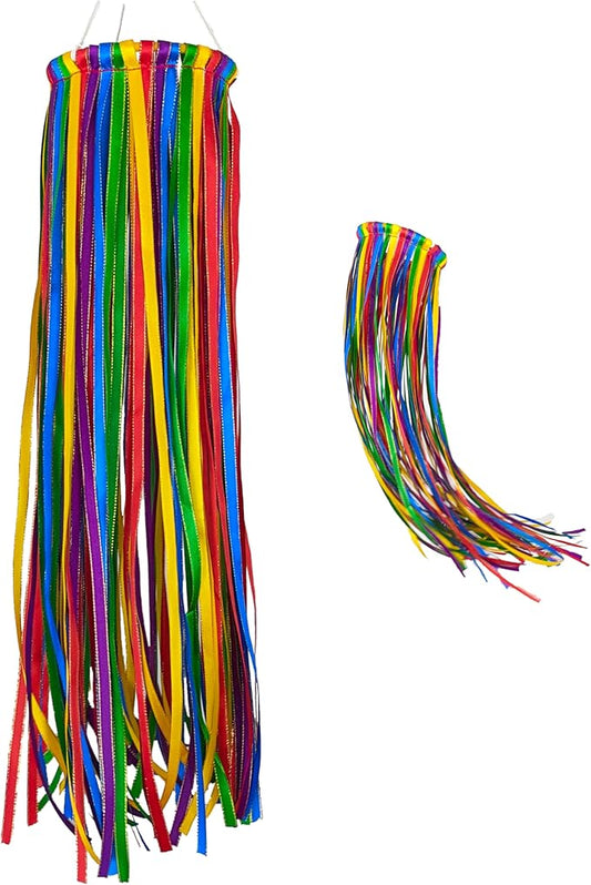 Madrona Brands Short Ribbon Windsock | Durable Outdoor Hanging Decoration | Yard, Garden, Patio, Deck and More | 28 Inch