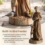 Giantex St. Francis Garden Statue with Bird Feeder, 24.5'' Outdoor Saint Francis Statue with Animals, Weather-Resistant Magnesium Oxide Religious Sculpture for Garden Patio Prayer Catholic Yard Decor