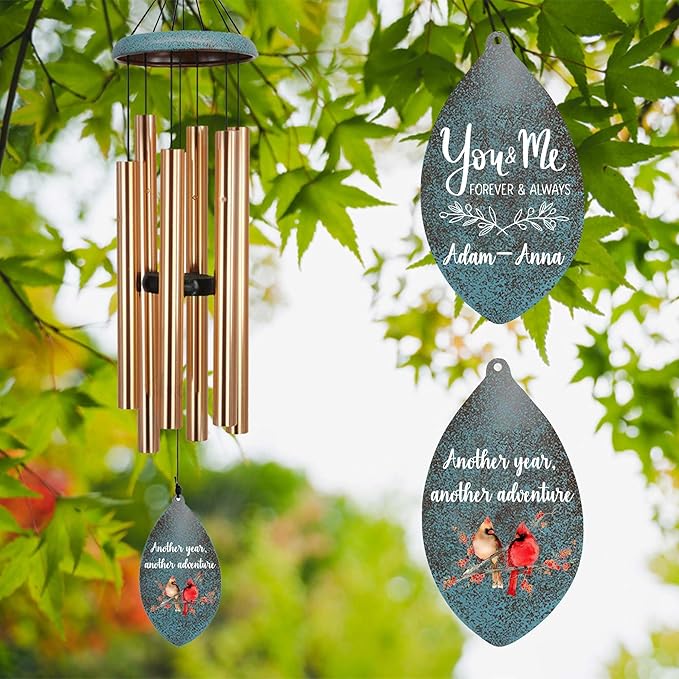 ASTARIN Wedding Gifts Wind Chime, Personalized Names & Date Wind Chimes Gifts for Couple 2026, Wedding Gift for Newlywed Bride Groom Husband Wife, Engagement Gift Valentine’s Day Produced in USA