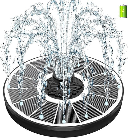 SZMP Solar Fountain, 3.5W Glass Panel, 2000mAh Battery, 4 Fixed Pipes, 7 Nozzles, White Solar Panel, for Garden Décor Bird Bath Swimming Pool