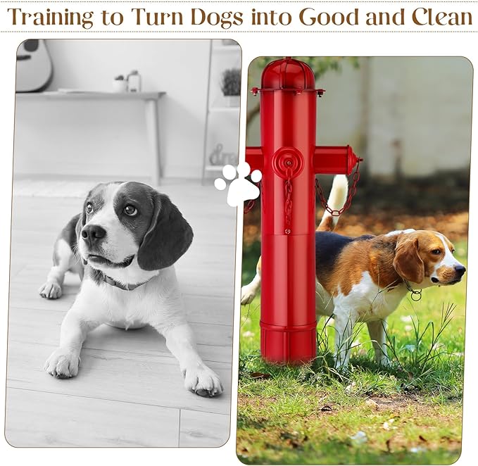 Foaincore Fire Hydrant for Dogs to Pee On, 31.5 Inches Red Puppy Pee Training Tool, Large Metal Fake Fire Hydrant Statue for Dogs Outdoor Yard Decor, Firefighter Gifts for Men