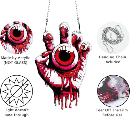Halloween Eyeball Ornaments Colorful Window Hanging Decorations Home Wall Decor for Indoor Outdoor