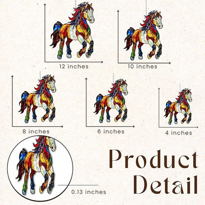 Horse Acrylic Suncatcher, Equestrian Lover Suncatchers for Window Hanging Ornament, Stained Glass Effect Art Garden Decor, Gifts for Mother's Day, Mom, Grandma, Wife, Women, Nana