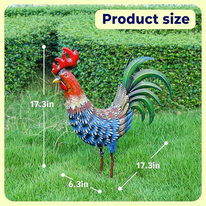 Chicken Decor Garden Sculptures & Statues Rooster Decor Extra Large Outdoor Sculptures Metal Yard Decor Ornaments Outdoor Sculpture