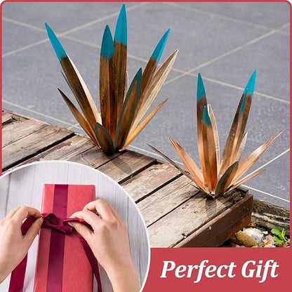VChymm 2pcs Metal Country Tequila Sculpture DIY Plant Home Decor Garden Ornament Indooutdoor Statuette Patio Lawn Stake Decoration Gift 16"
