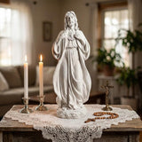 Sacred Heart of Jesus Statue 24.4'' H Large Jesus Statue Catholic Statues for Outdoor Garden Yard Lawn Patio, Resin Sculpture Outdoor/Indoor Religious Gift, Gray