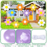 18 Pcs Spring Daisy Flower Inflatable Balls Blow up Daisy Flower Inflatable Decoration Colorful Spring Inflatable Hanging Ornament Flower Shape PVC Yard Decors for Indoor Outdoor (Modern)