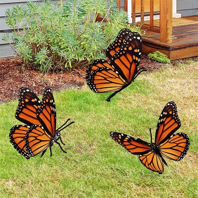 Animal Silhouette Sculptures - Acrylic Yard Art Decor Stakes，Cute Realistic Garden Ornaments for Backyard, Patio, Roof Décor, (C)