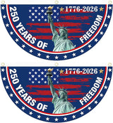 2PCS USA Anniversary 250th Flag, 1.5X3 FT Anniversary Fan Flags, Yard Signs Hanging Decor for Outdoor, Front Door, Porch, Welcome Backdrop with Brass Grommets (Style 3)