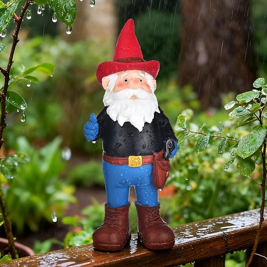 Garden Gnomes Statues for Yard Decorations Outdoor, Funny Cowboy Gnome Garden Lawn Figurines for Home Patio Yard Decor Indoor, Gardening Housewarming Gift