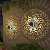 Decorative Solar Mandala Lights, Metal Solar Powered Waterproof Wall & Fence Lights for Garden, Patio, Backyard, Step & Post Decor with Mandala Design (4pcs,Warm Light)