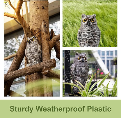 OFFO Owl Statue, Plastic Owls Scarecrow for Halloween Decorations Outdoor Garden, Yard, Pool Decoration, 8.3 in Height, Brown
