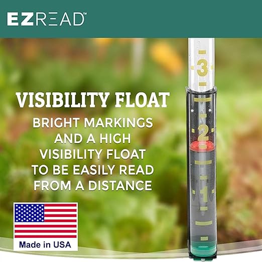 Headwind EZRead 26” Giant Professional Outdoor rain Gauge, USA Made Heavy Duty All Weather Freeze Proof mountable with Float, Red (820-0006)