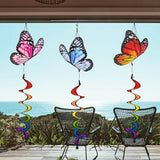 3pcs Butterfly Windmill, Garden Wheel Spinner, Hanging Windsock, Colorful Pin Wheel, Fabric Windmill Wheel, 40inch Whirligigs Windmill, Outdoor Courtyard, Lawn, Decoration Wind Spinner