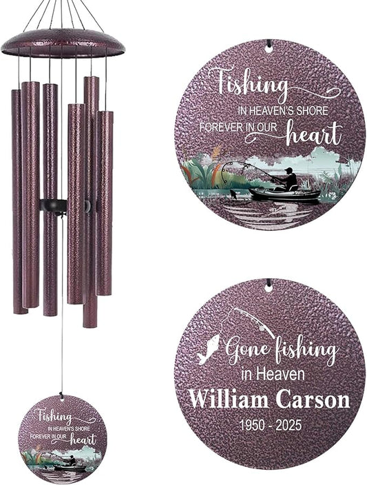 ASTARIN Memorial Wind Chimes Personalized, Produced in USA Deep Tone Wind Chimes for Loss of Loved One, Sympathy Gifts for Loss Mom/Dad/Sister, Outdoor Windchime for Memory Bereavement Condolence