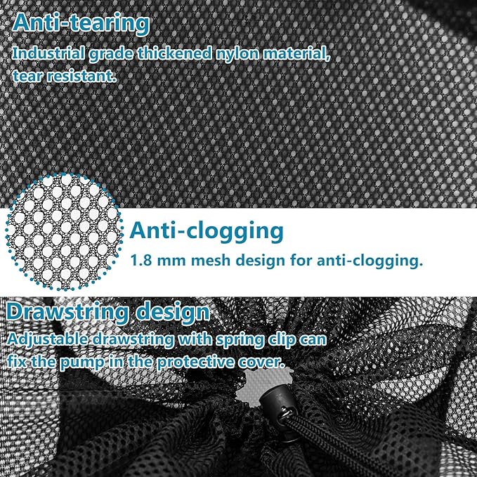 2Pcs Pop Up Pond Filter Bag 10inch Stainless Steel Wire Water Pump Barrier Box Cover Anti-Clogging Metal Frame Foldable Pump Mesh Basket with 2 Handles for Waterfall Swimming Pool Outdoor Fish Pond
