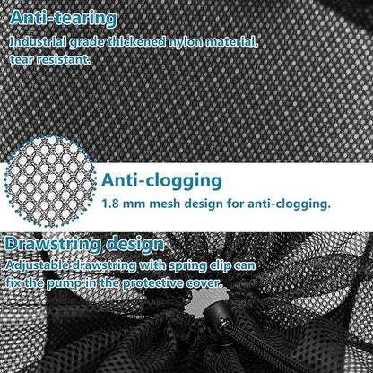 2Pcs Pop Up Pond Filter Bag 10inch Stainless Steel Wire Water Pump Barrier Box Cover Anti-Clogging Metal Frame Foldable Pump Mesh Basket with 2 Handles for Waterfall Swimming Pool Outdoor Fish Pond