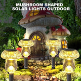 Benany Solar Lights Outdoor, 16 Pack Mushroom Lights Outside Waterproof, Solar Powered LED Lighting for Garden, Yard, Landscape, Path, Pathway, Lawn, Walkway, Driveway, Backyard Decor (Warm White)