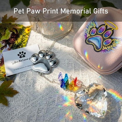 Rainbow Bridge Heart Suncatcher - Pet Memorial Gift for Loss of Dog or Cat, Crystal Remembrance Ornament, Sympathy Keepsake for Puppy Passing Away