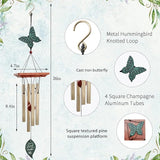 ASTARIN Cardinal Memorial Wind Chimes, Personalized 26" Small Metal Symphthy Wind Chime, Bereavement Gift for Loss of Loved One Father Mother, Dragonflie Damselflie Decor for Outside Patio Garden