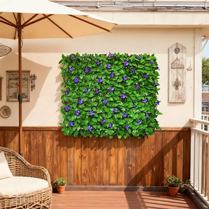 Expandable Fence Privacy Screen for Balcony Patio Outdoor,Decorative Faux Ivy Fencing Panel,Artificial Hedges (Single Sided Leaves)…3