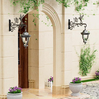2-Pack Aesthetic Plant Hangers Outdoor – 10 Inch Metal Hanging Plant Bracket with Beautiful Hummingbird Pattern – Anti Rust Plant Hooks for Hanging Plants, Bird Feeder, Windchime, Lantern